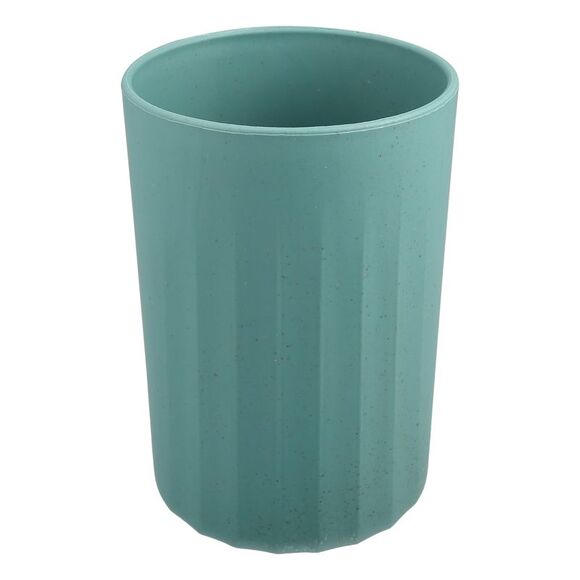 Bathroom Smooth Lines Wheat Straw Toothpaste Tumbler Deep Green 4.09''x2.80'' - Picture 1 of 6